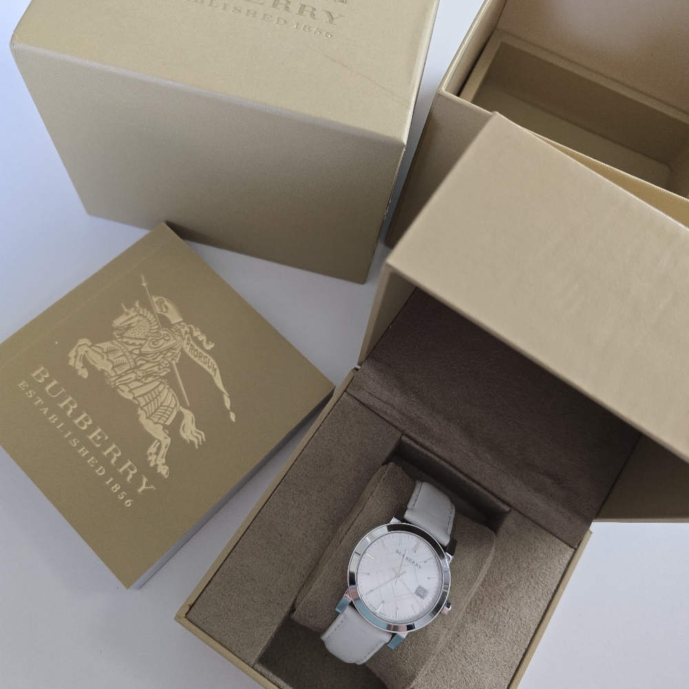 Burberry Silver and White Women's Watch